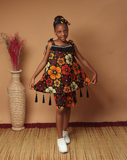 Ijo Top with matching Hair bow